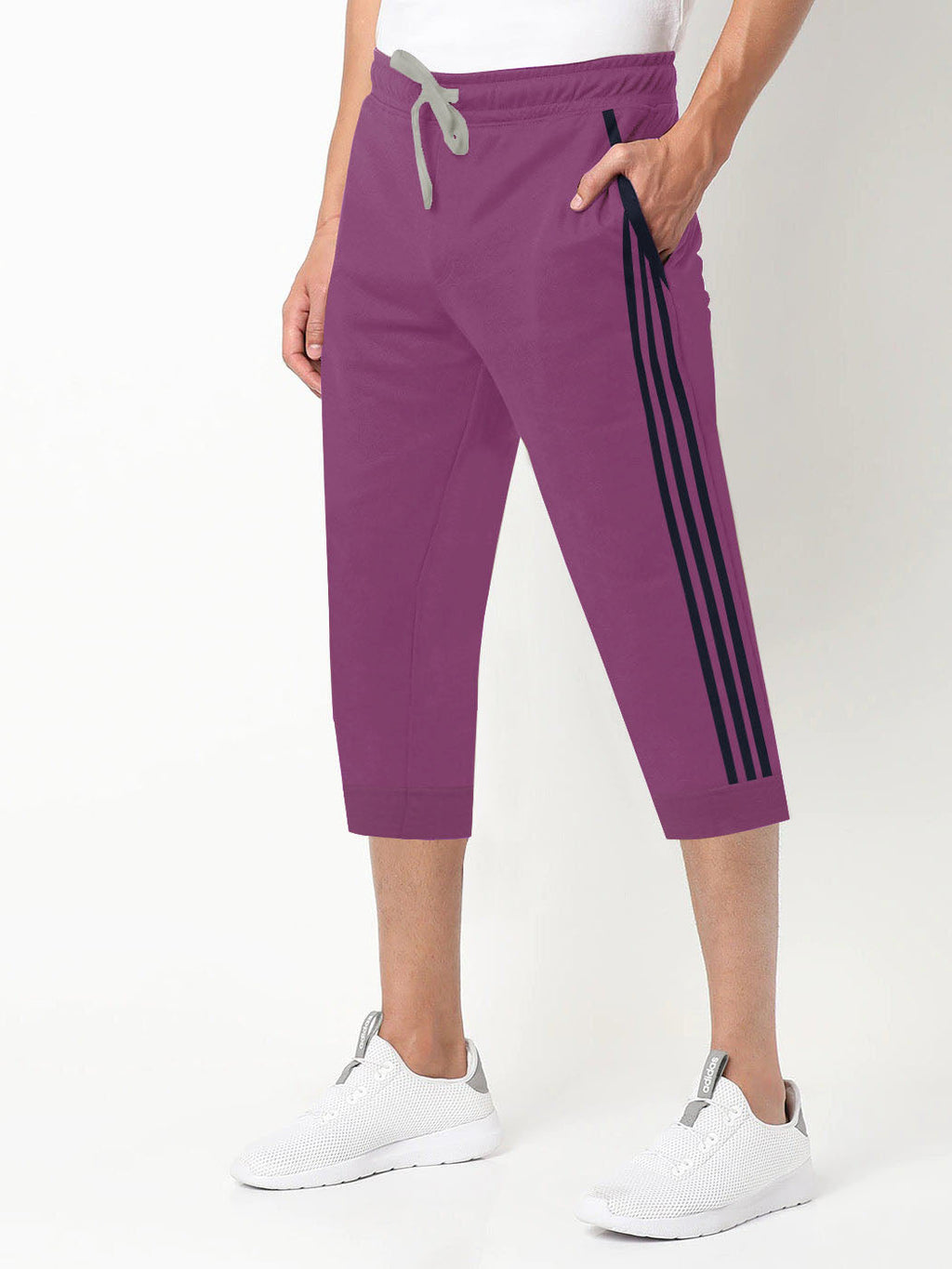 Summer Jersey Terry Slim Fit Bermuda Short For Men-Indigo with Stripes-SP1770/RT2431