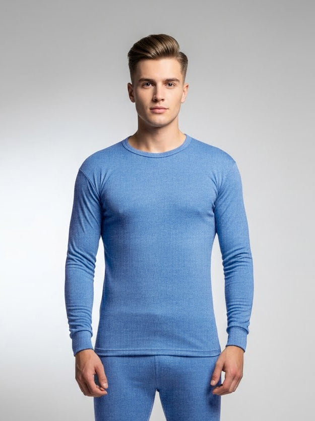 Long Sleeve Thermal Warmer Shirt For Men-Blue-TVS10