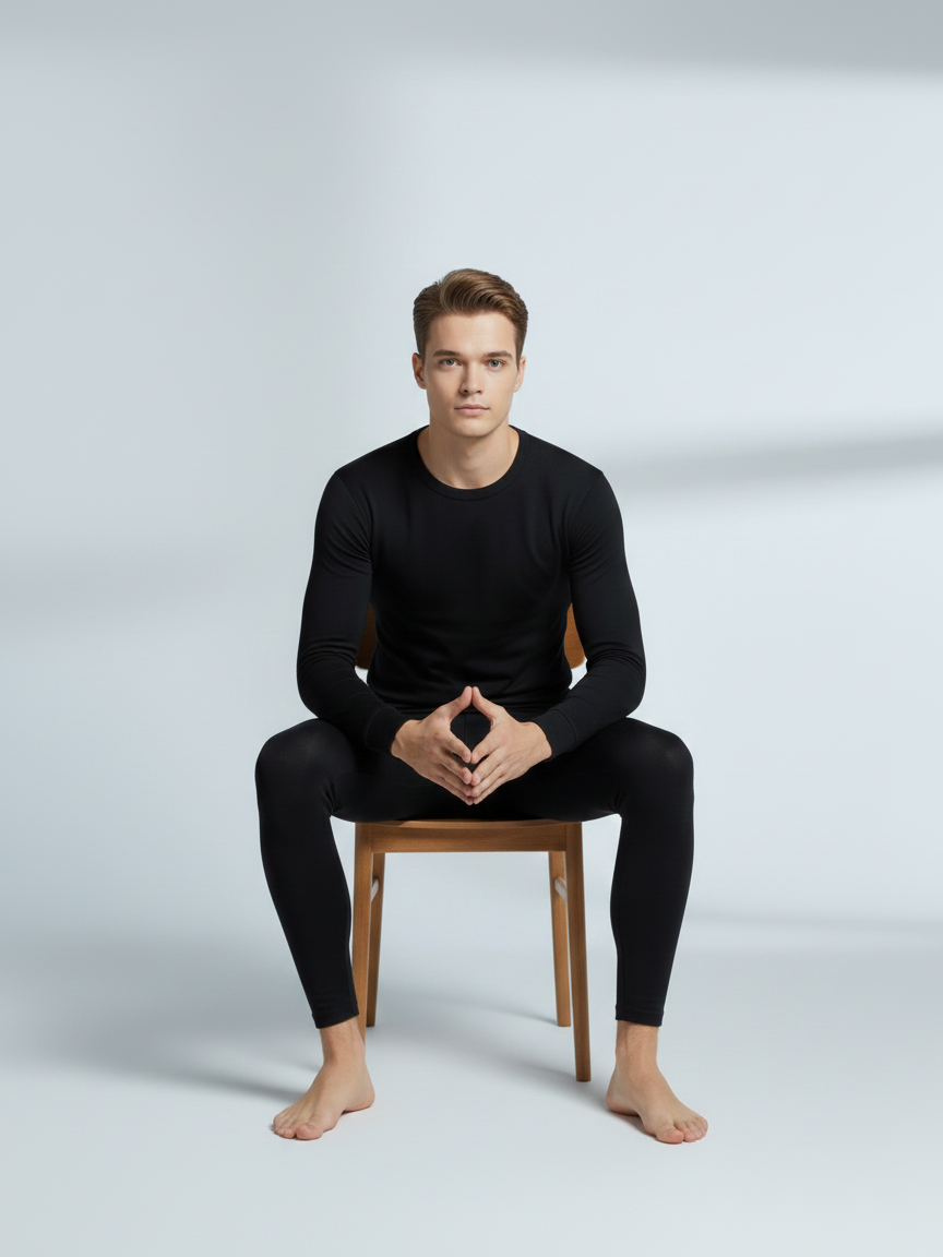 Thermal Warmer Suit For Men-Black-TVS01