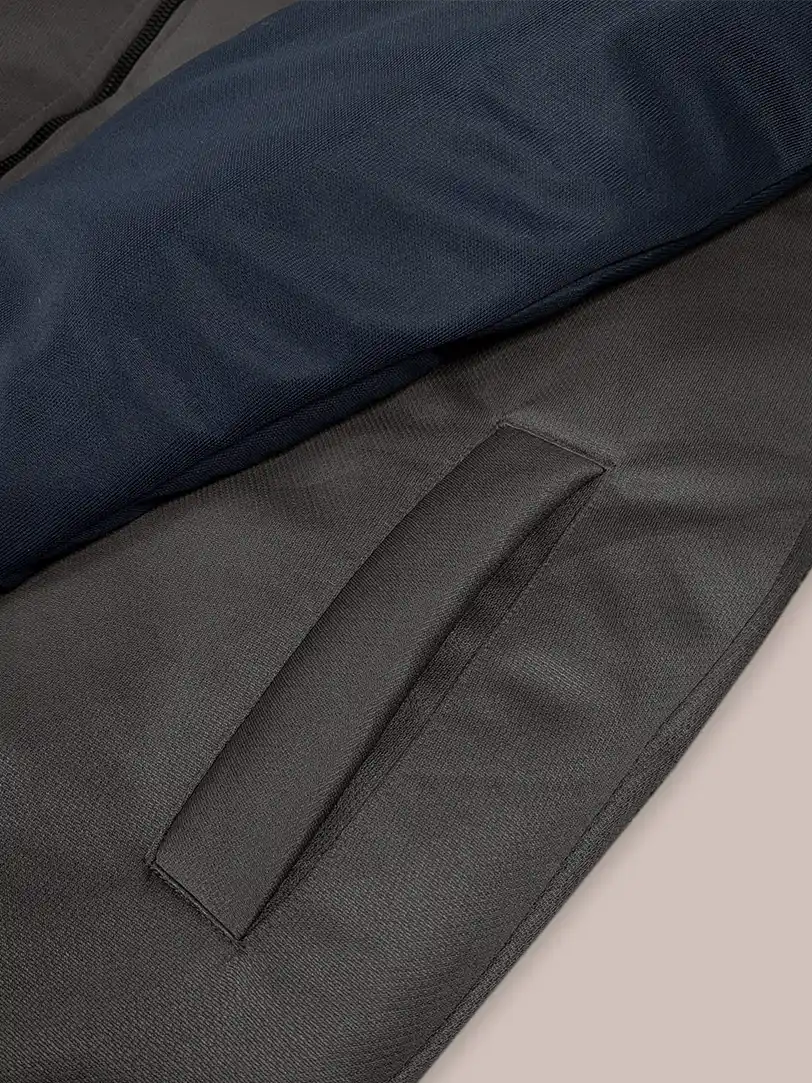 Payper Zipper Winter Jacket For Men-Dark Navy With Charcoal-PH07