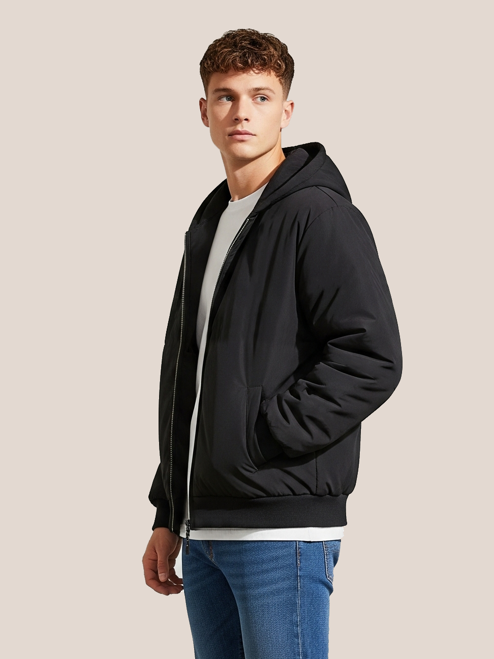 Payper Zipper Winter Jacket For Men-Black-PH01
