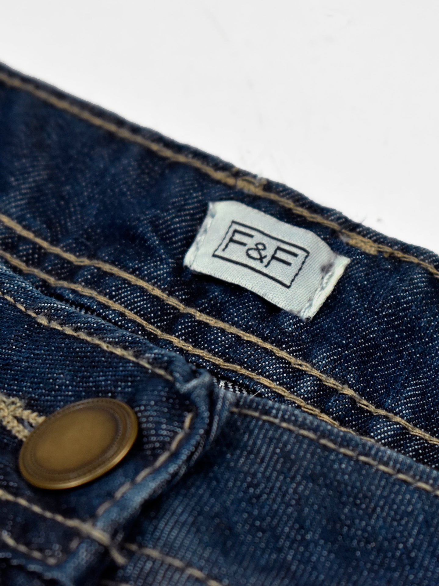 F&F Straight Fit Non Stretch Denim For Ladies-Dark Blue Faded-SP2567