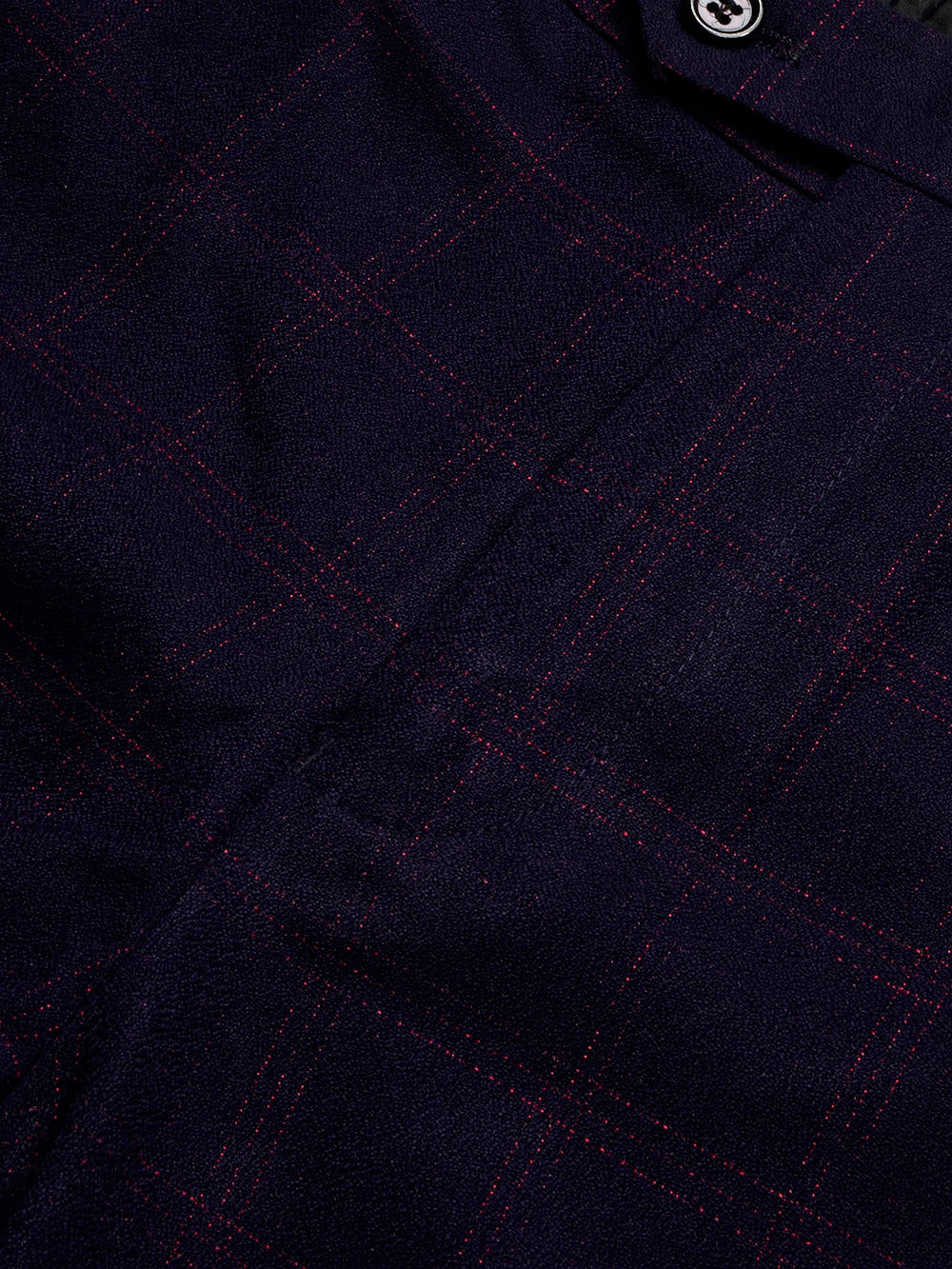 Louis Vicaci Slim Fit Dress Denim Pent For Men-Dark Blue with Check-BE790/BR13037