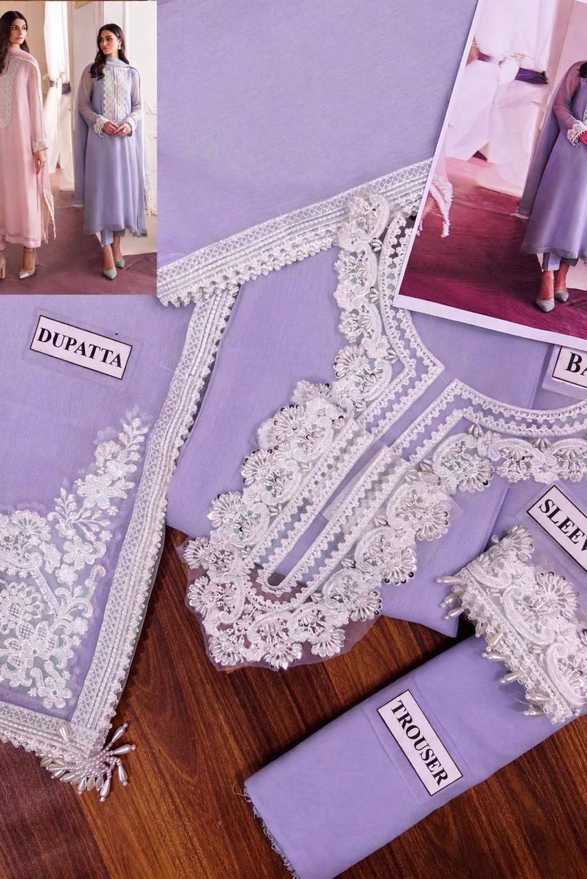 ✨ Baroque New Arrival – Un Stitched 3Pc Decent Chiffon Dress ✨JPO 1001