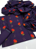 ✨ Baroque Dhanak Stuff Ladies-Purple With Embroidery 3Pc Dress ✨JPO1012