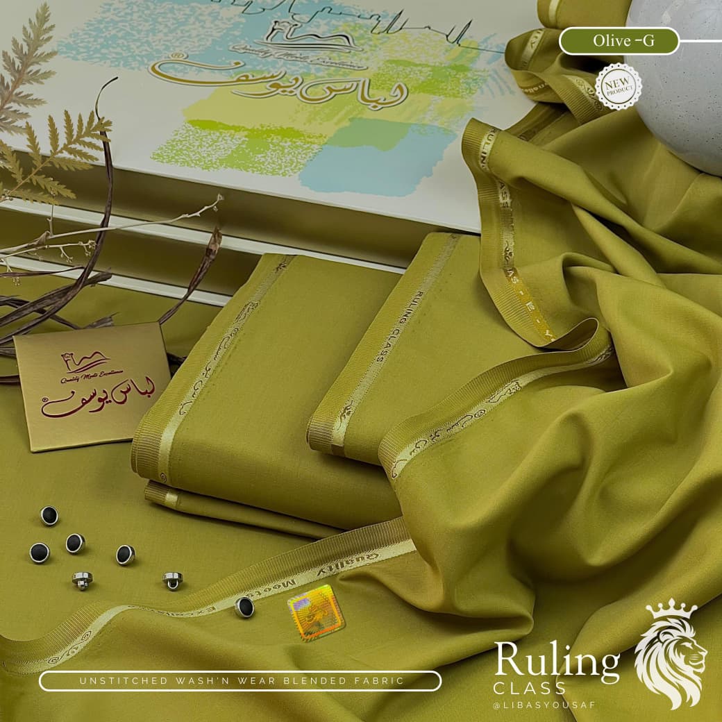 Libas-E-Yousaf Premium Unstitched 4  Season Wash'n Wear Fabric Men-Yellow JPO1084