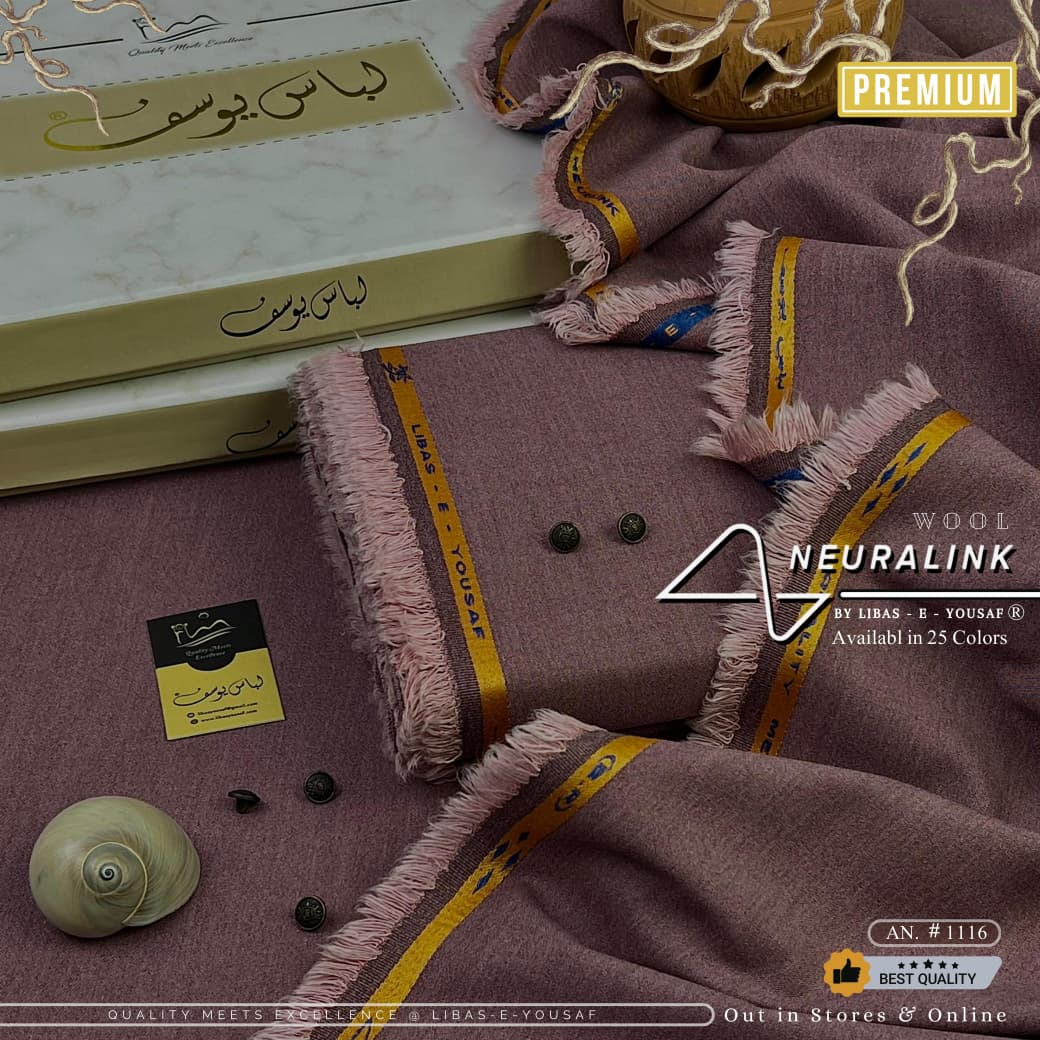 Libas-E-Yousaf Premium Unstitched Neuralink Wool Suit Men-Red Bond JPO1104