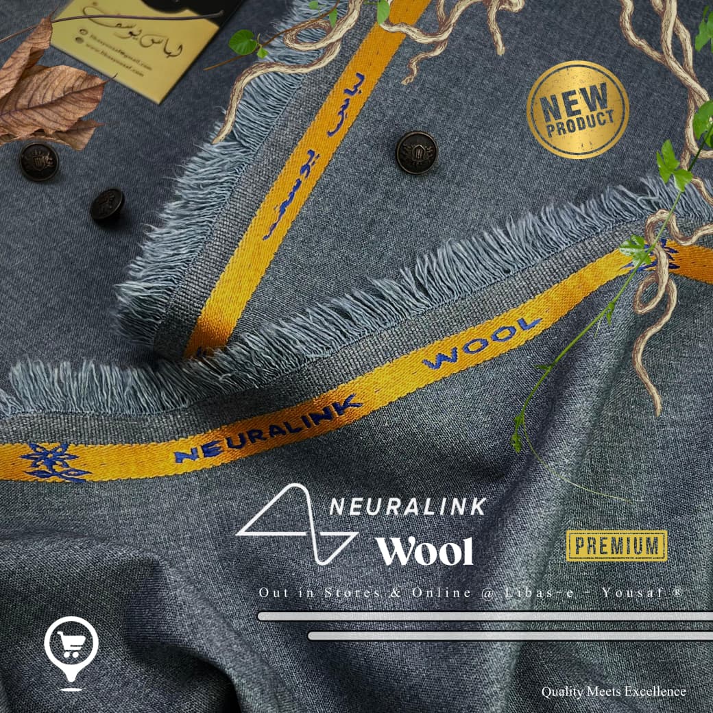 Libas-E-Yousaf Premium Unstitched Neuralink Wool Suit Men-Grey JPO1093