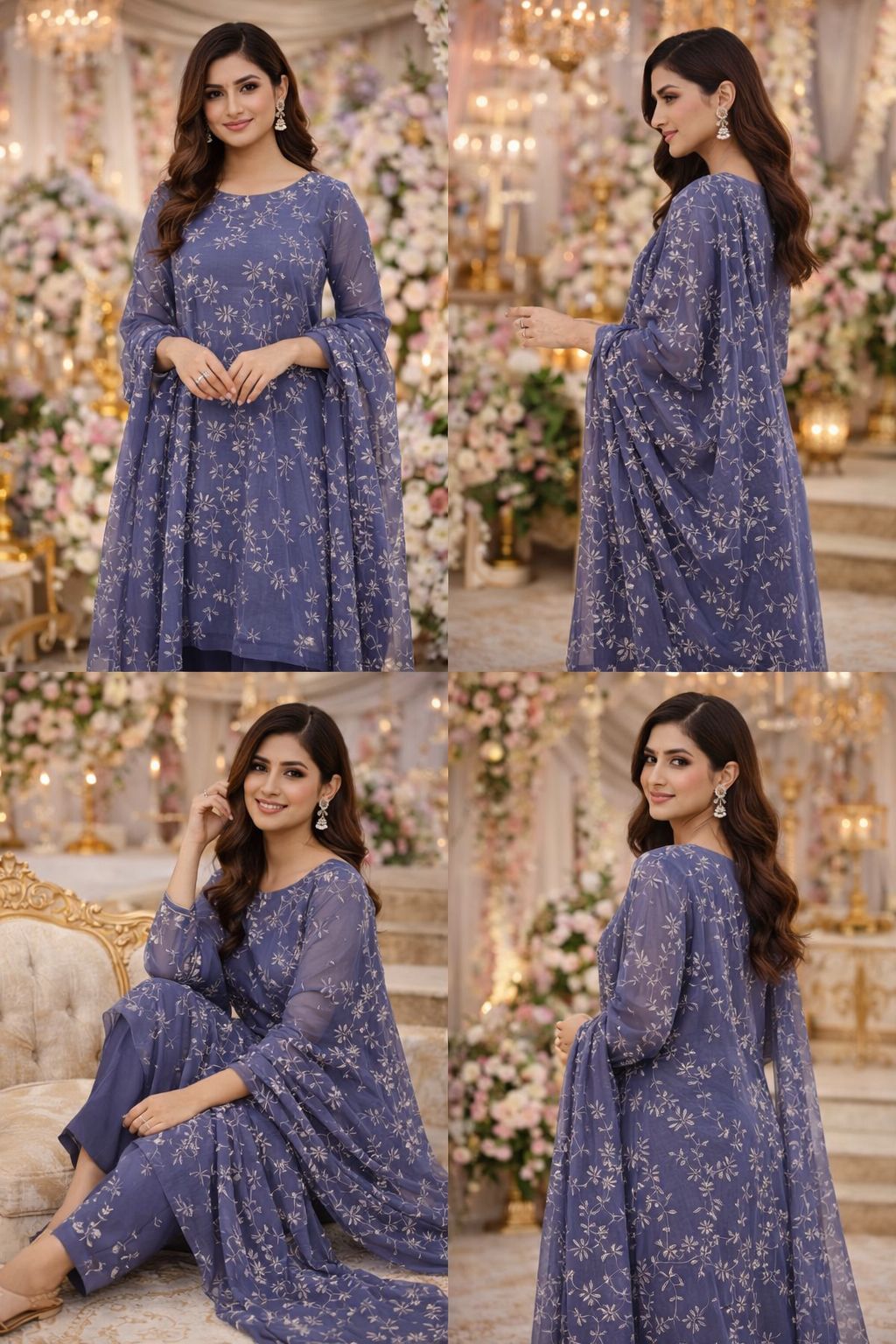 ✨ Baroque New Arrival – Un Stitched 2Pc Ladies-Coral Purple Decent Chiffon Dress ✨JPO1039