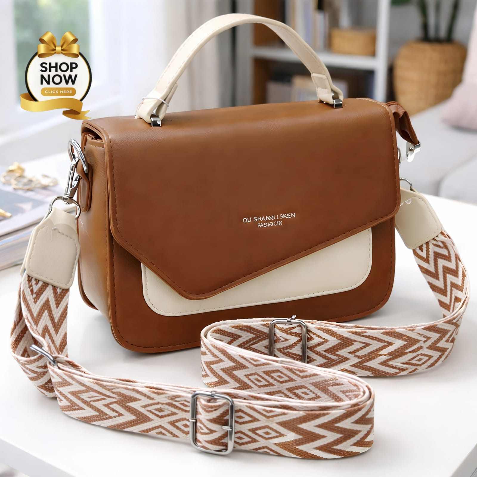 🎀 Imported Cross Body Bag for Girls 🎀 - Brown - JPO1113