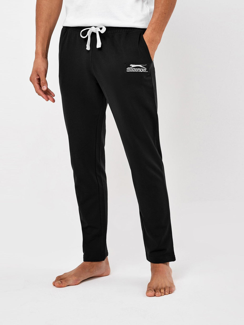 Slazenger Straight Fit Fleece Trouser For Men-Black-SP201/RT2110