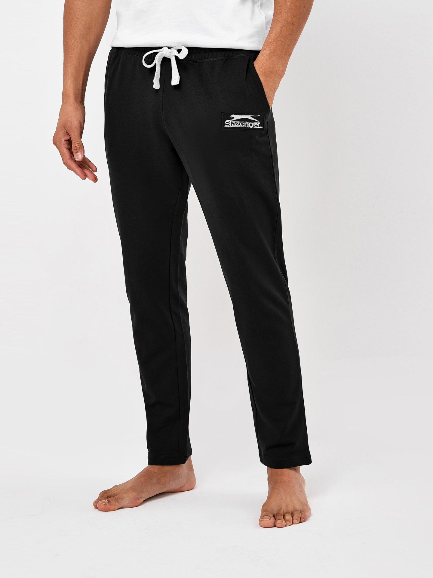 Slazenger Straight Fit Fleece Trouser For Men-Black-SP201/RT2110